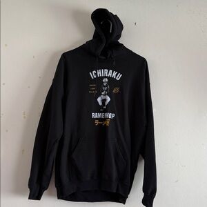 Ichiraku Naruto Ramen Shop Black Hoodie Adult Size L